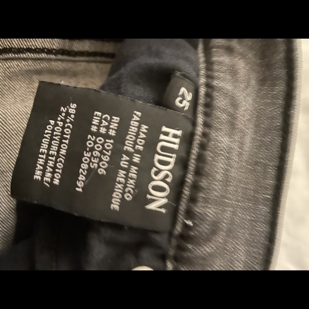 Dark grey wash Hudson skinny jeans